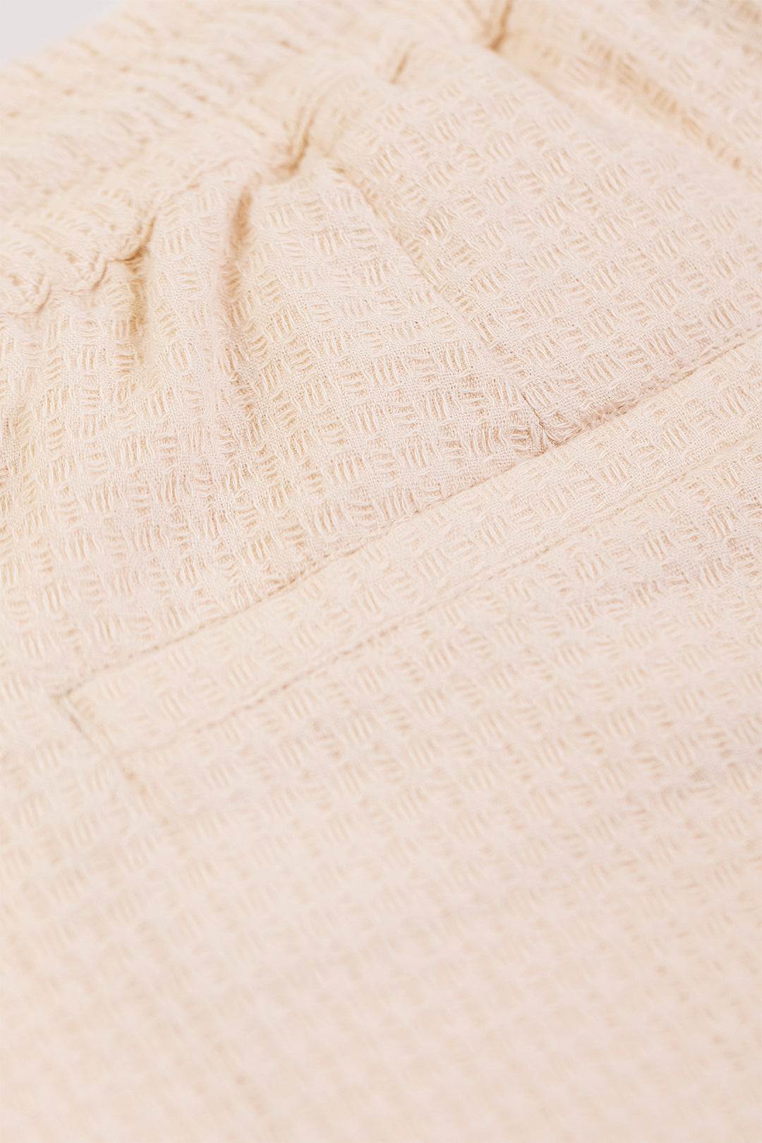 Pantalon beige texturé en coton bio - relaxed pant sand