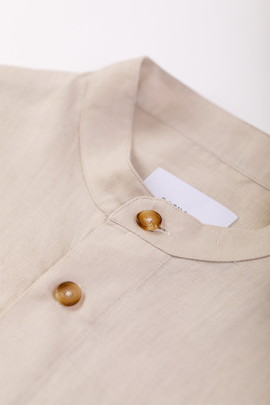Chemise mao en lin naturel - mandarin shirt natural linen