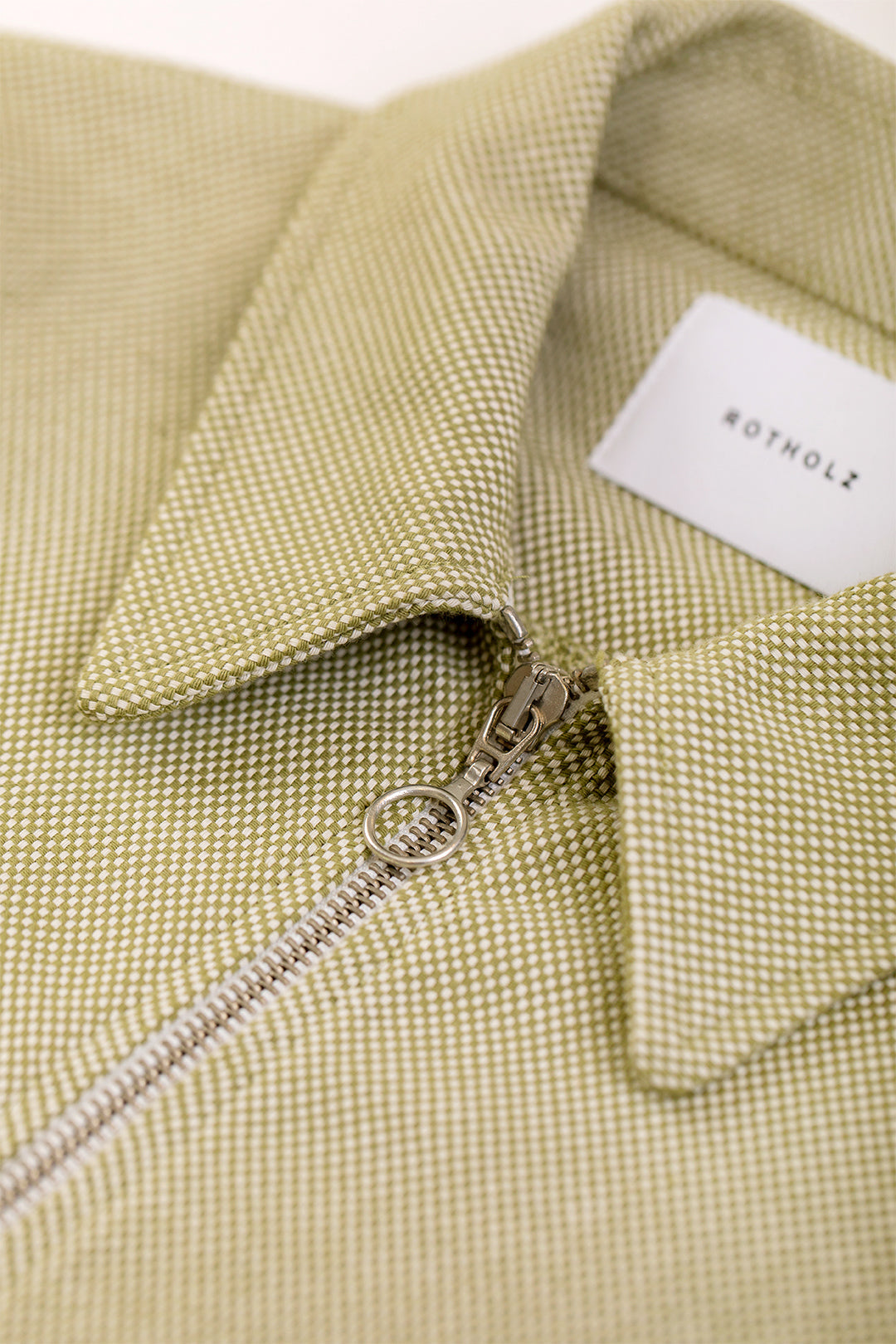 Veste zippée verte à motif en coton bio - boxy jacket green check