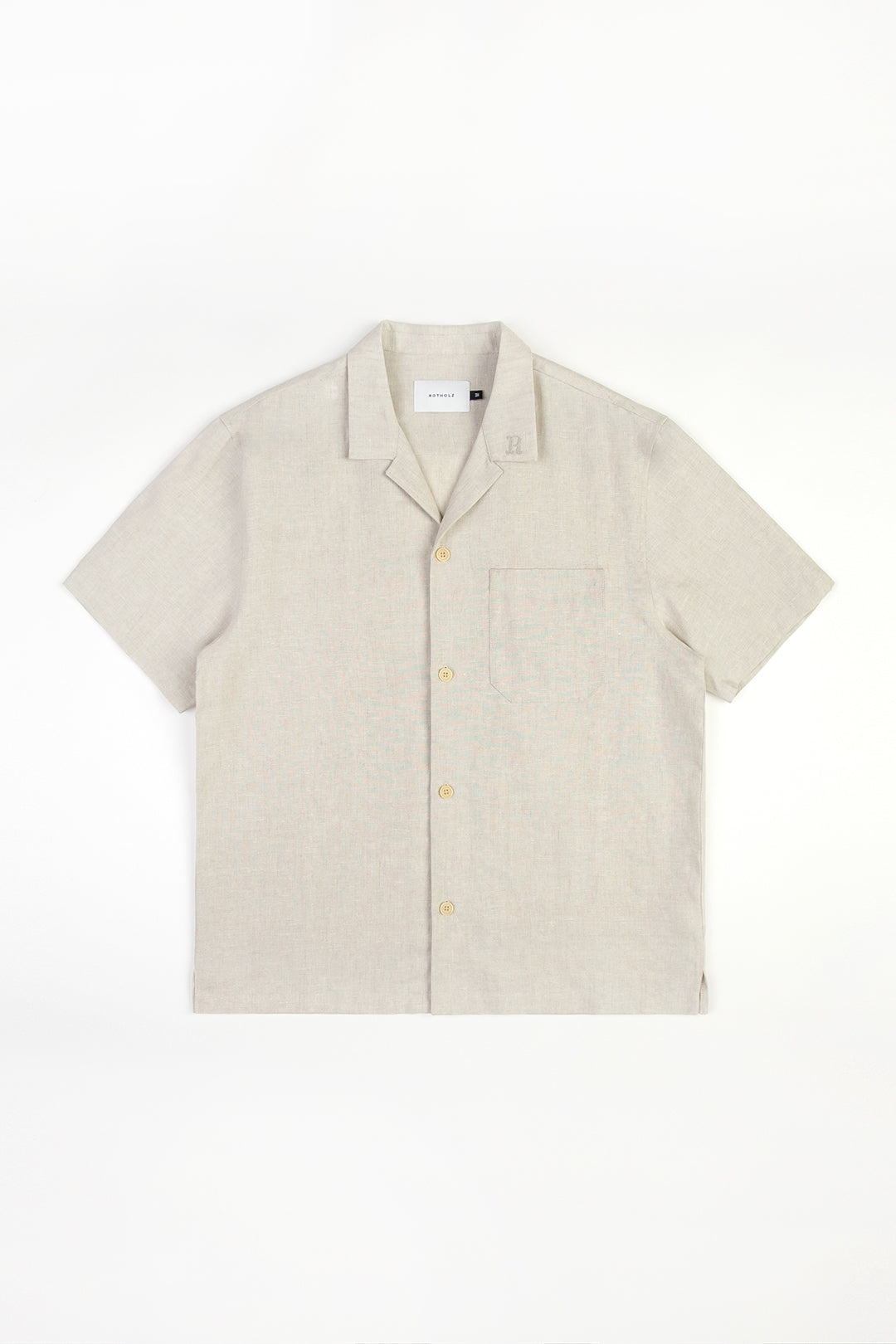 Chemisette en coton bio et lin | écru "bowling shirt nature white"