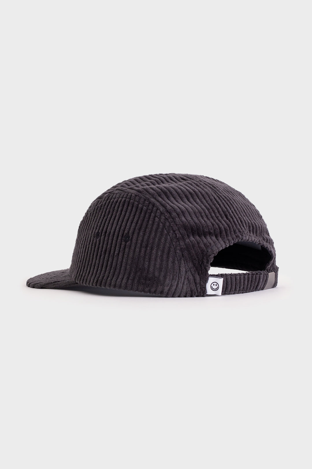 Casquette anthracite 5 panneaux en velours de coton bio - label corduroy 5 panel cap charcoal