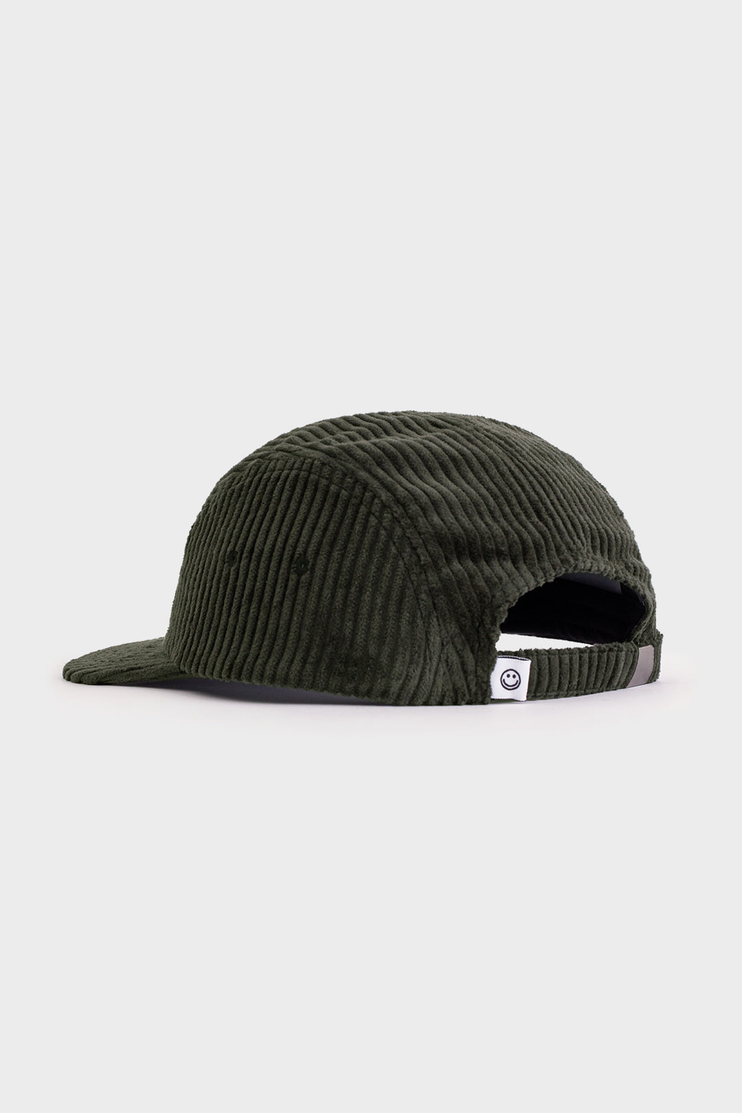 Casquette olive 5 panneaux en velours de coton bio - label corduroy 5 panel cap olive