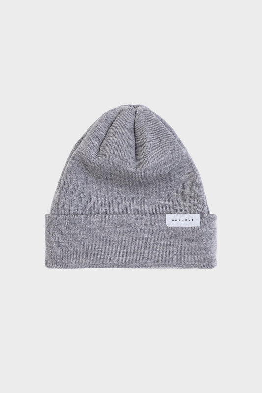 Bonnet en laine mérinos bio | Gris "classic fine beanie grey"