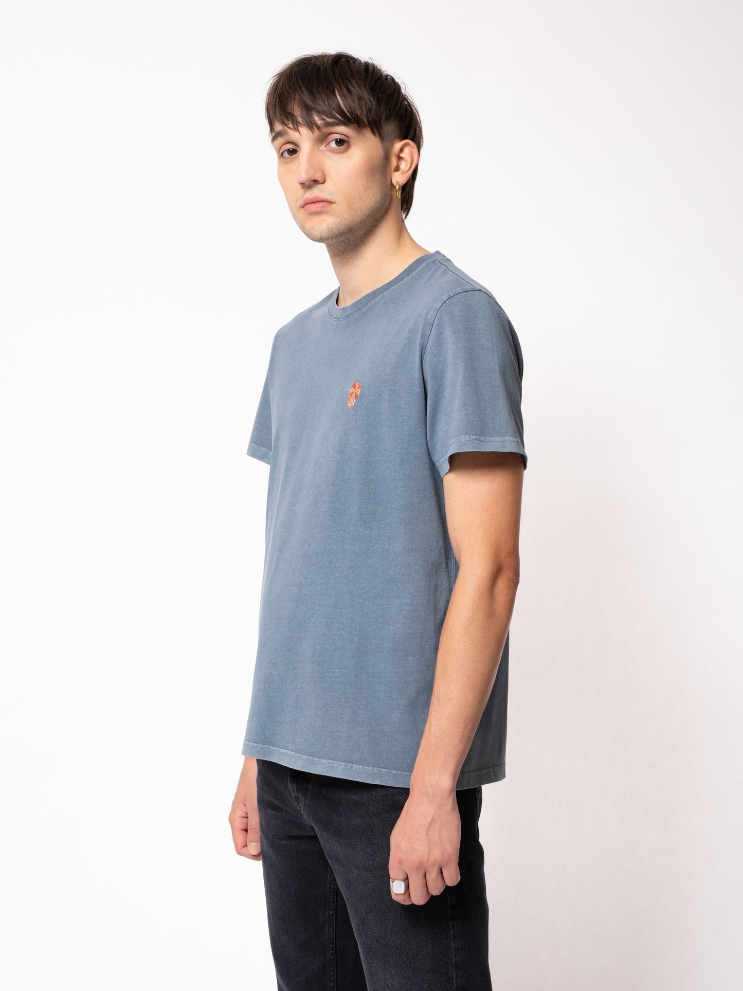T-shirt bleu clair en coton bio - Roy Beach 50s Blue