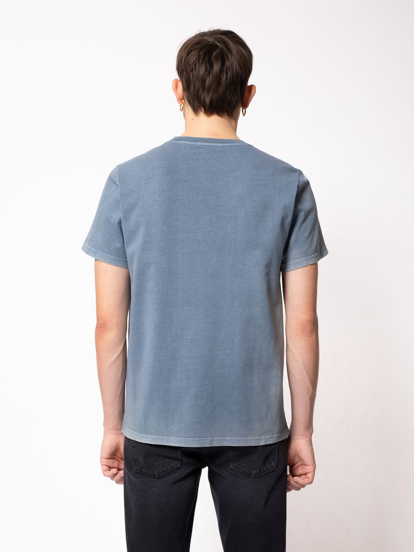 T-shirt bleu clair en coton bio - Roy Beach 50s Blue