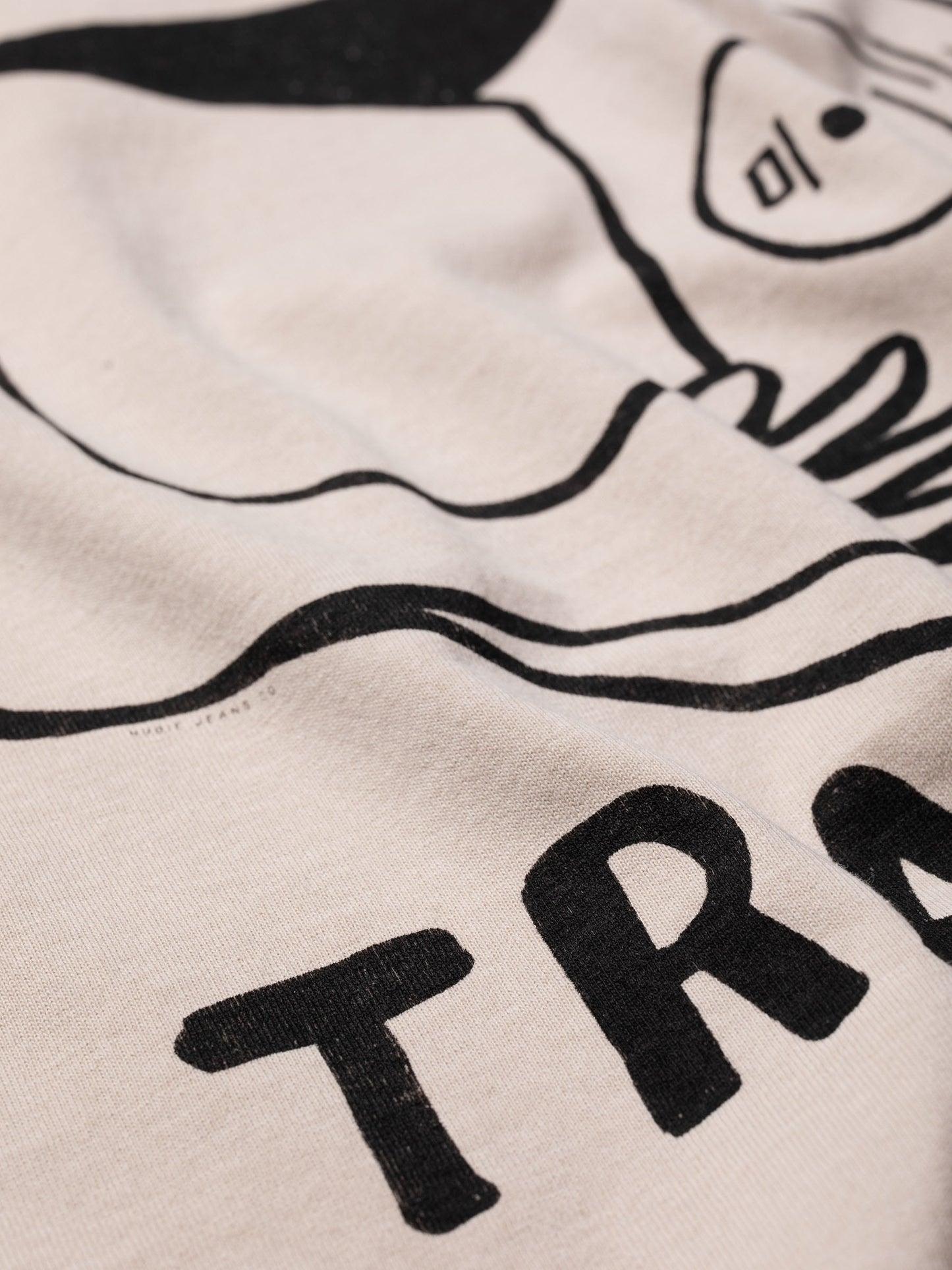T-shirt manches longues avec imprimé en coton bio | écru "roy hidden tracks cream"