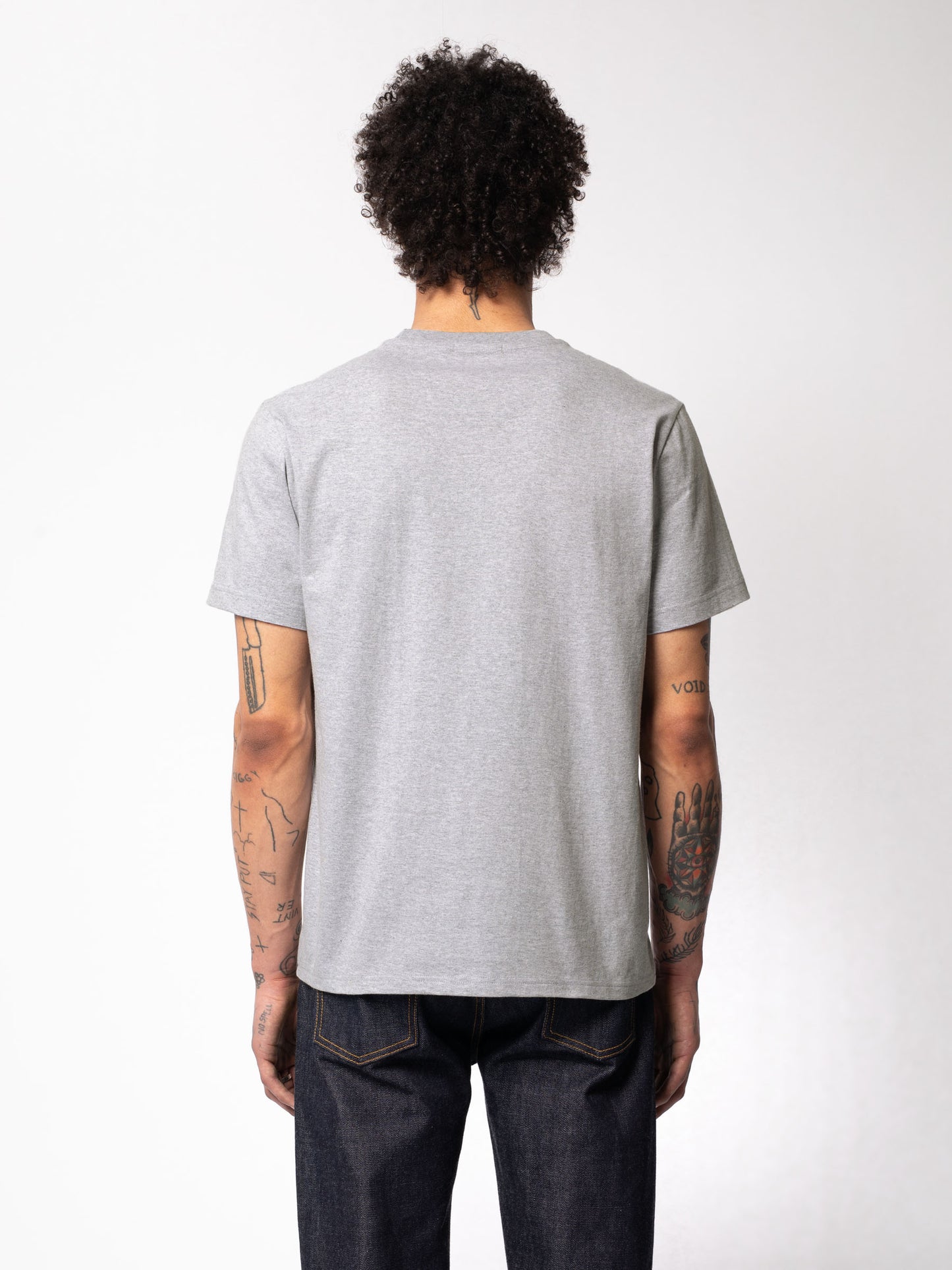 T-shirt gris en coton bio - Roy Logo Tee greymelange