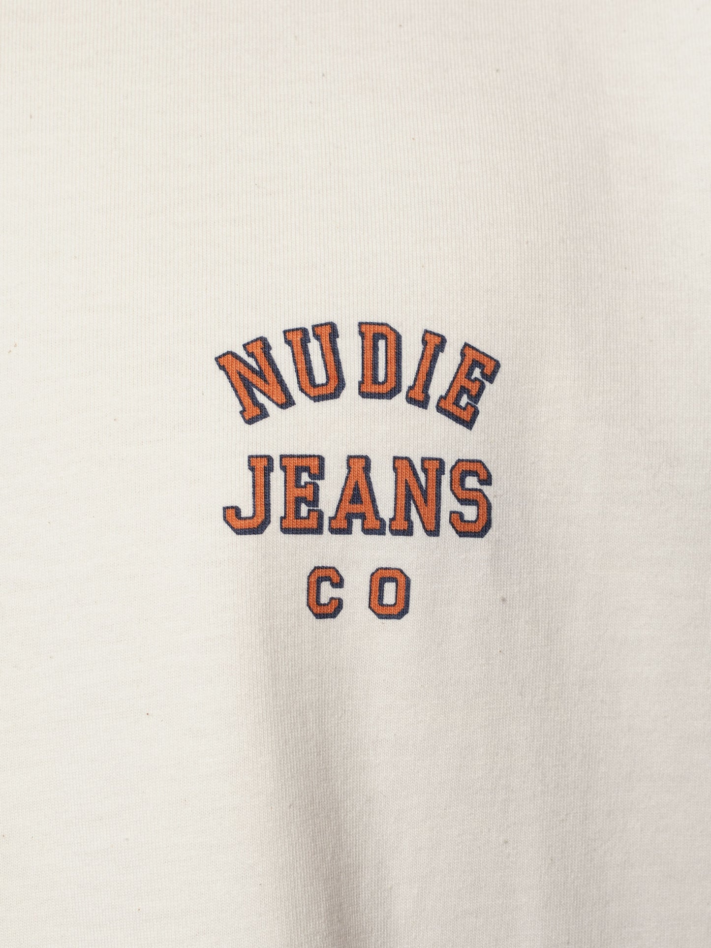 T-shirt blanc logo Nudie Jeans en coton bio - Roy Logo Tee Offwhite