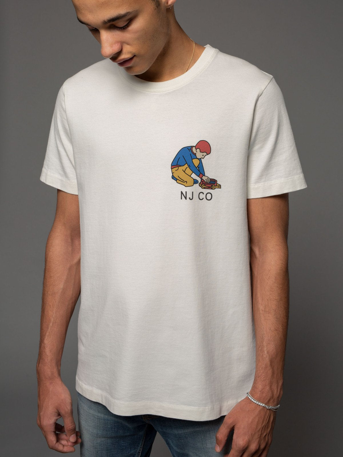 T-shirt blanc avec logo - Roy Multi Logo Boy