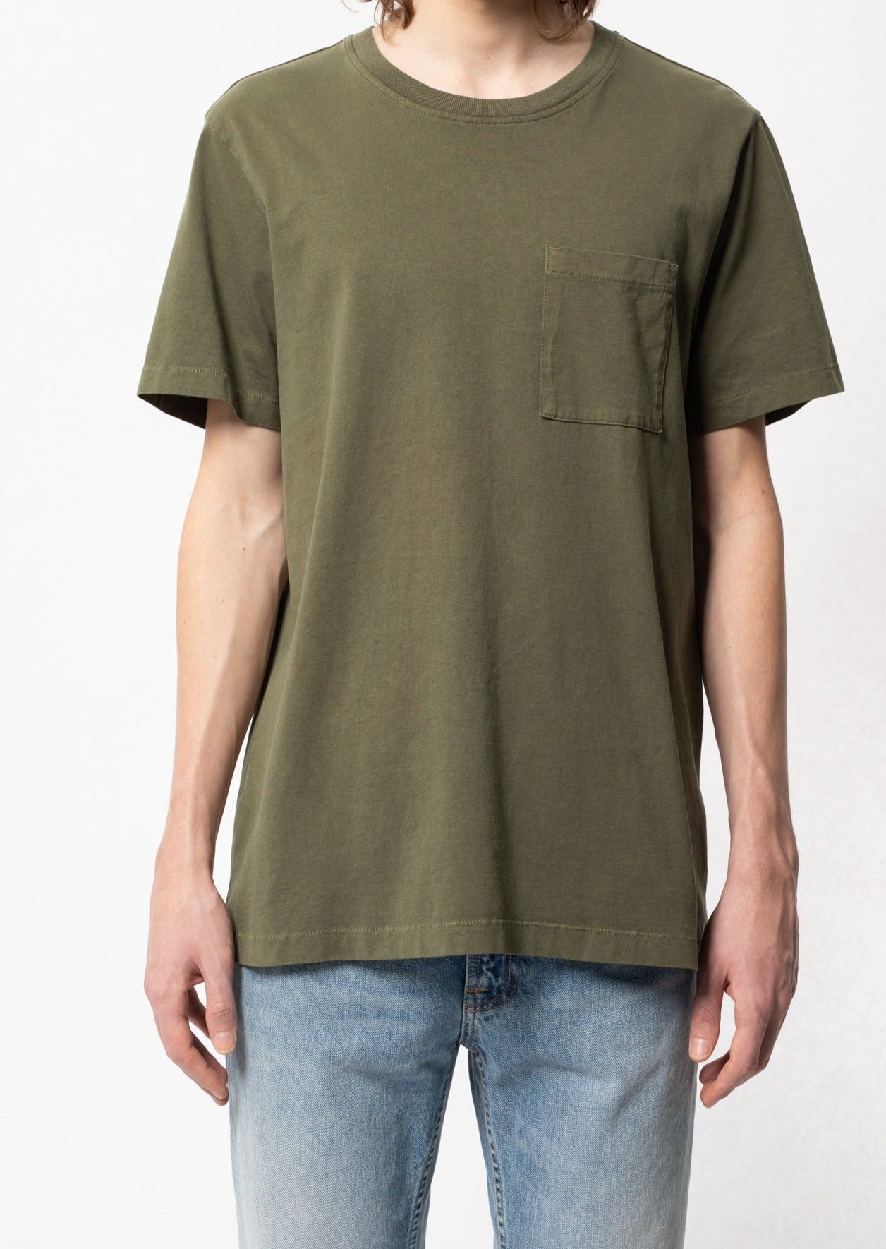 T-shirt avec poche Kaki en coton bio - Roy
