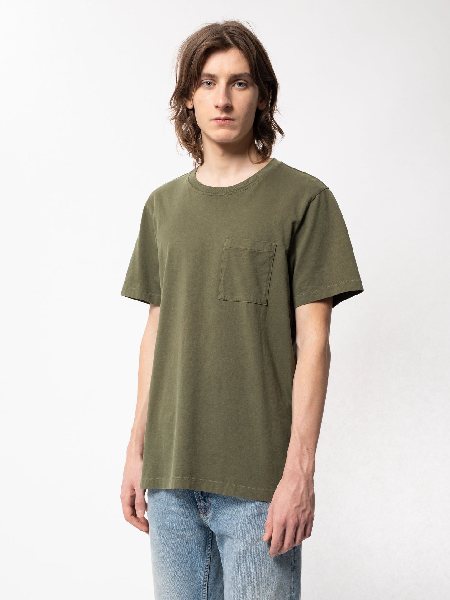 T-shirt avec poche Kaki en coton bio - Roy