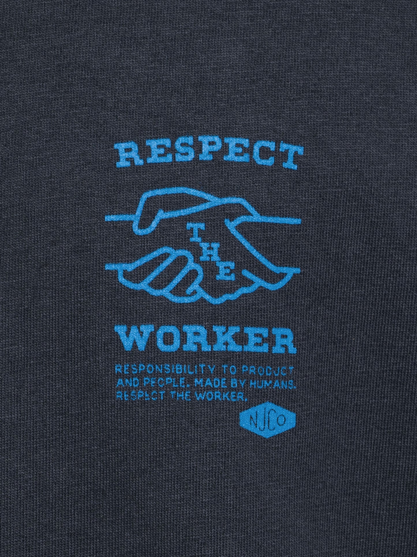 T-shirt bleu marine en coton bio - Roy Respect The Worker Navy