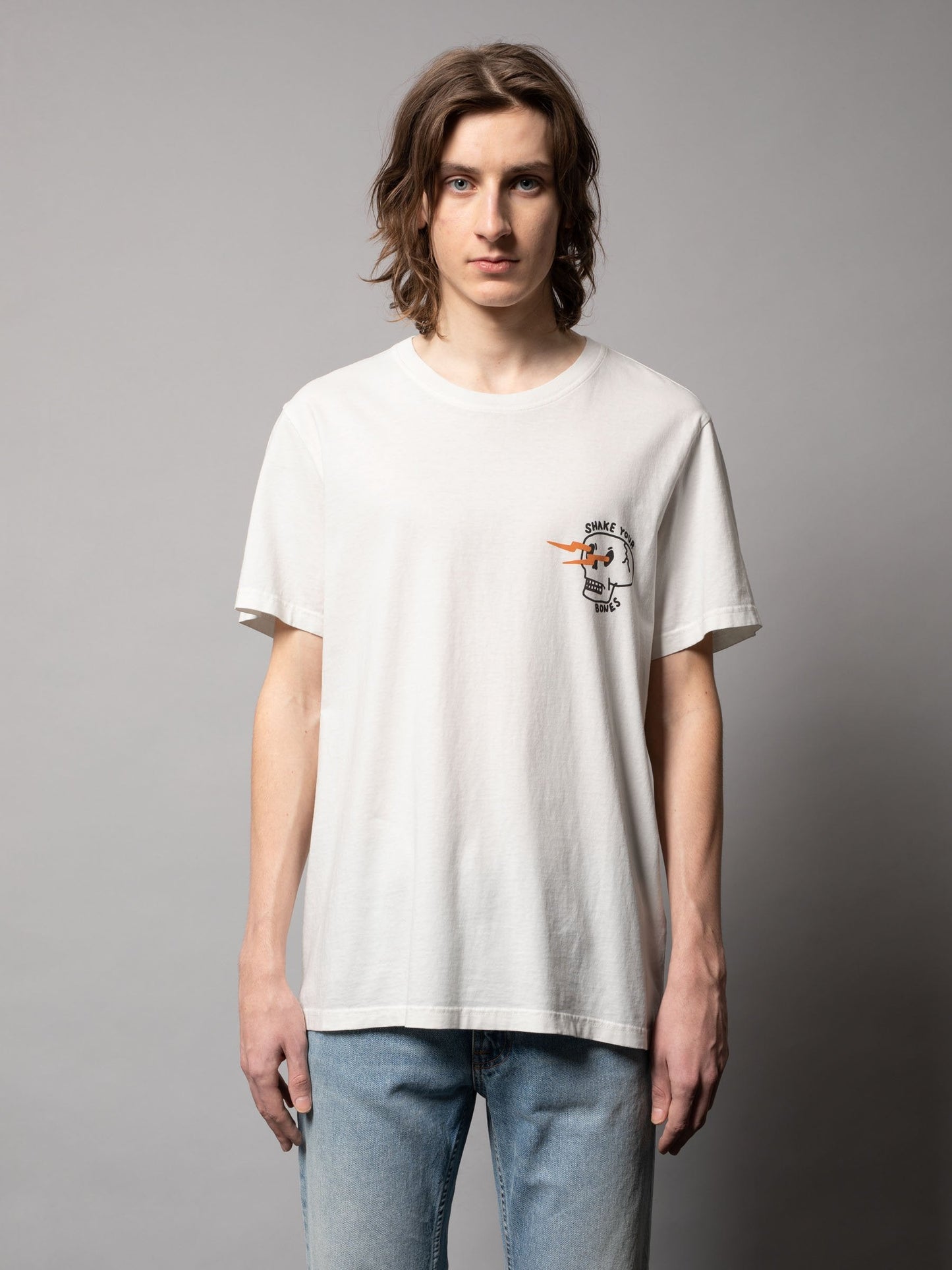 T-shirt blanc avec logo en coton bio - Roy Bones