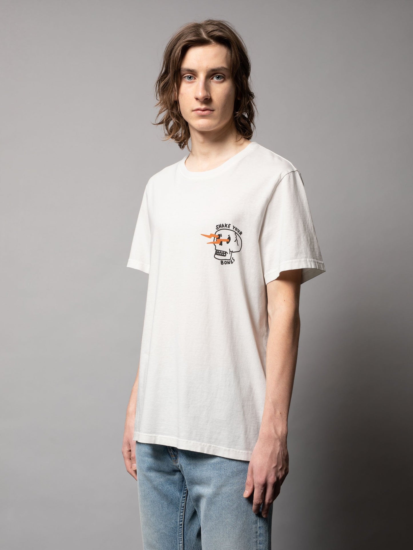 T-shirt blanc avec logo en coton bio - Roy Bones