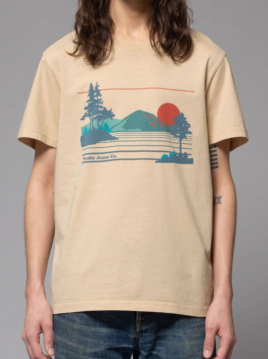T-shirt crème avec logo en coton bio - roy shoreline cream