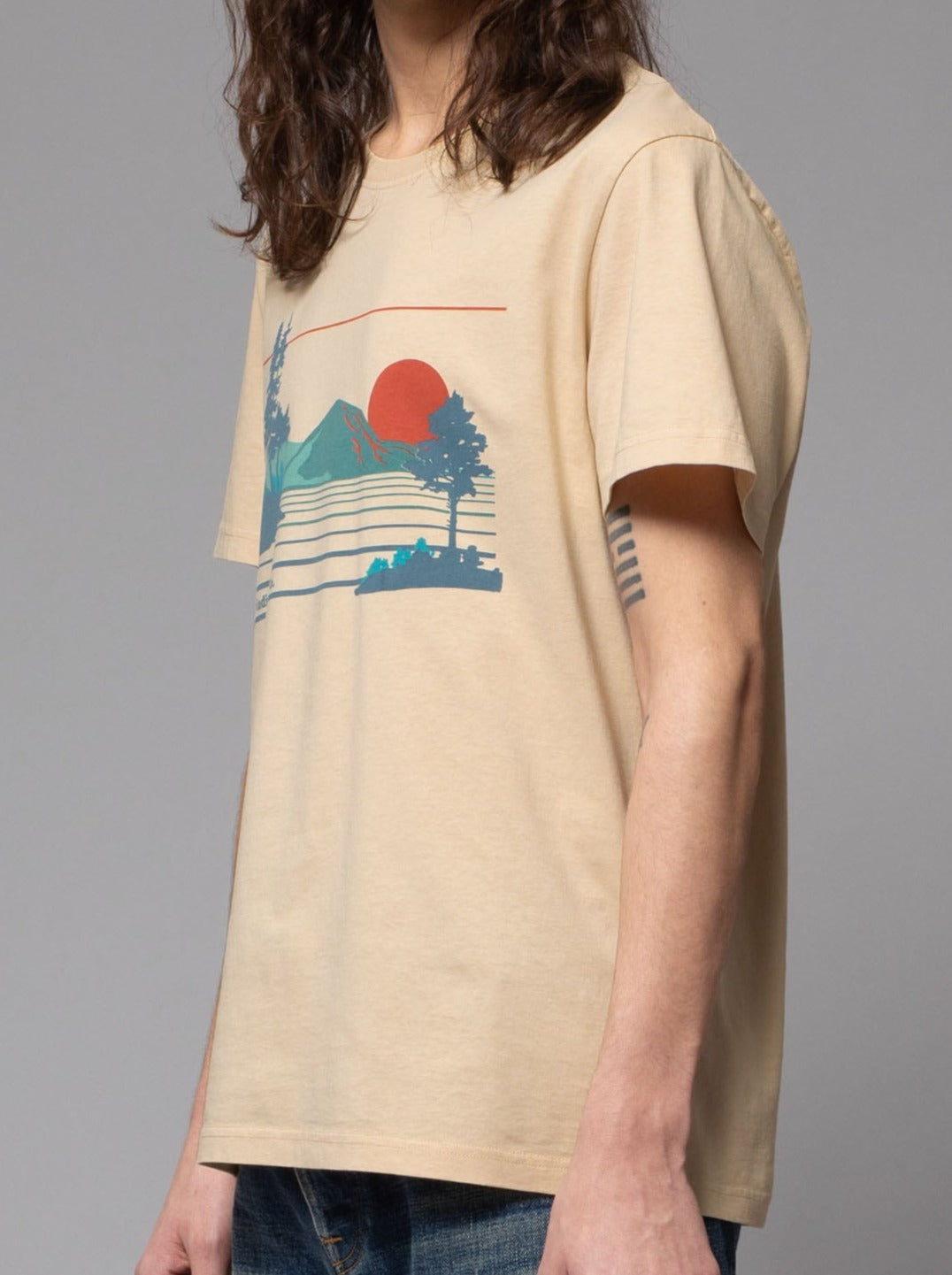 T-shirt crème avec logo en coton bio - roy shoreline cream