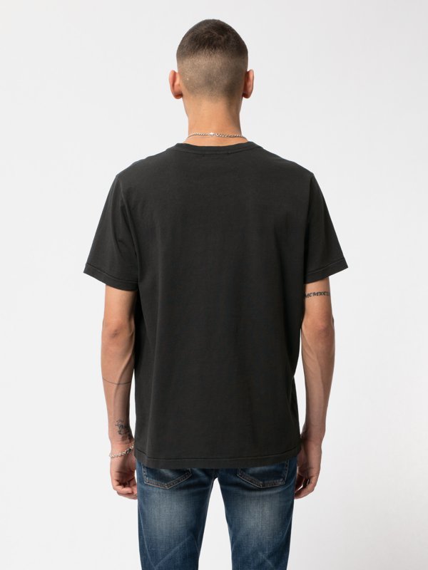 T-shirt noir imprimé en coton bio - Roy Smoke Signals Back
