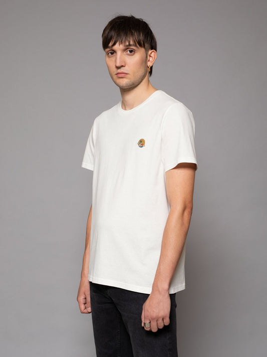 T-shirt blanc broderie en coton bio - Roy Sunset Chalk White