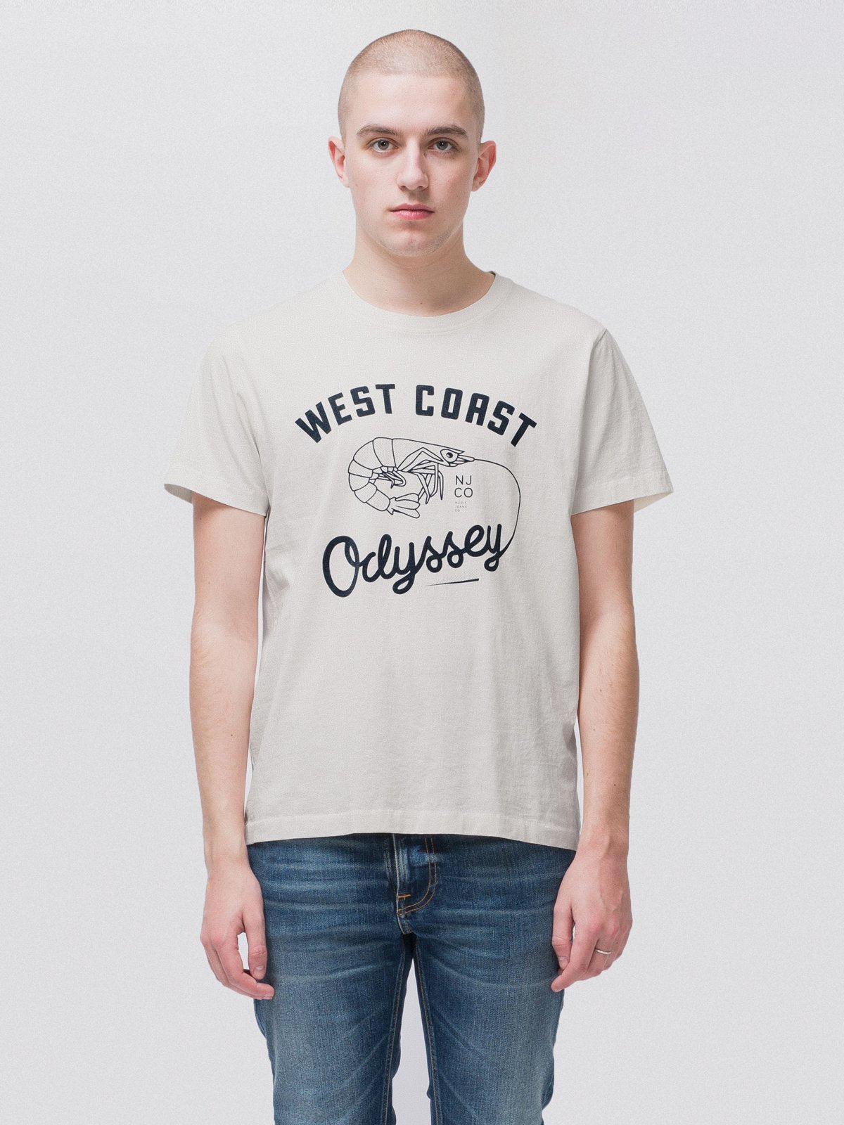 T-shirt imprimé blanc en coton bio - Roy