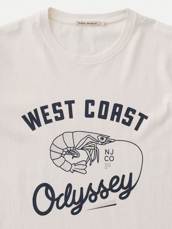 T-shirt imprimé blanc en coton bio - Roy