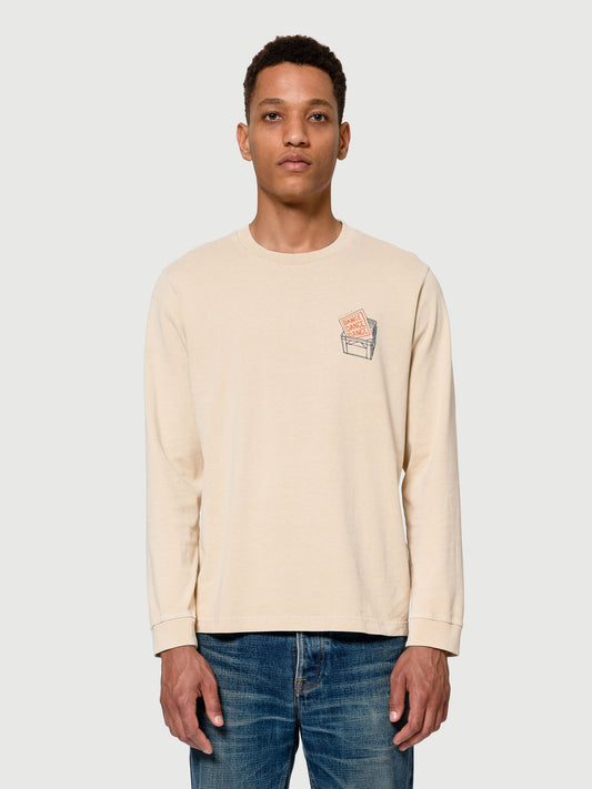 T-shirt manches longues épais écru en coton bio - rudi dance dance dance cream