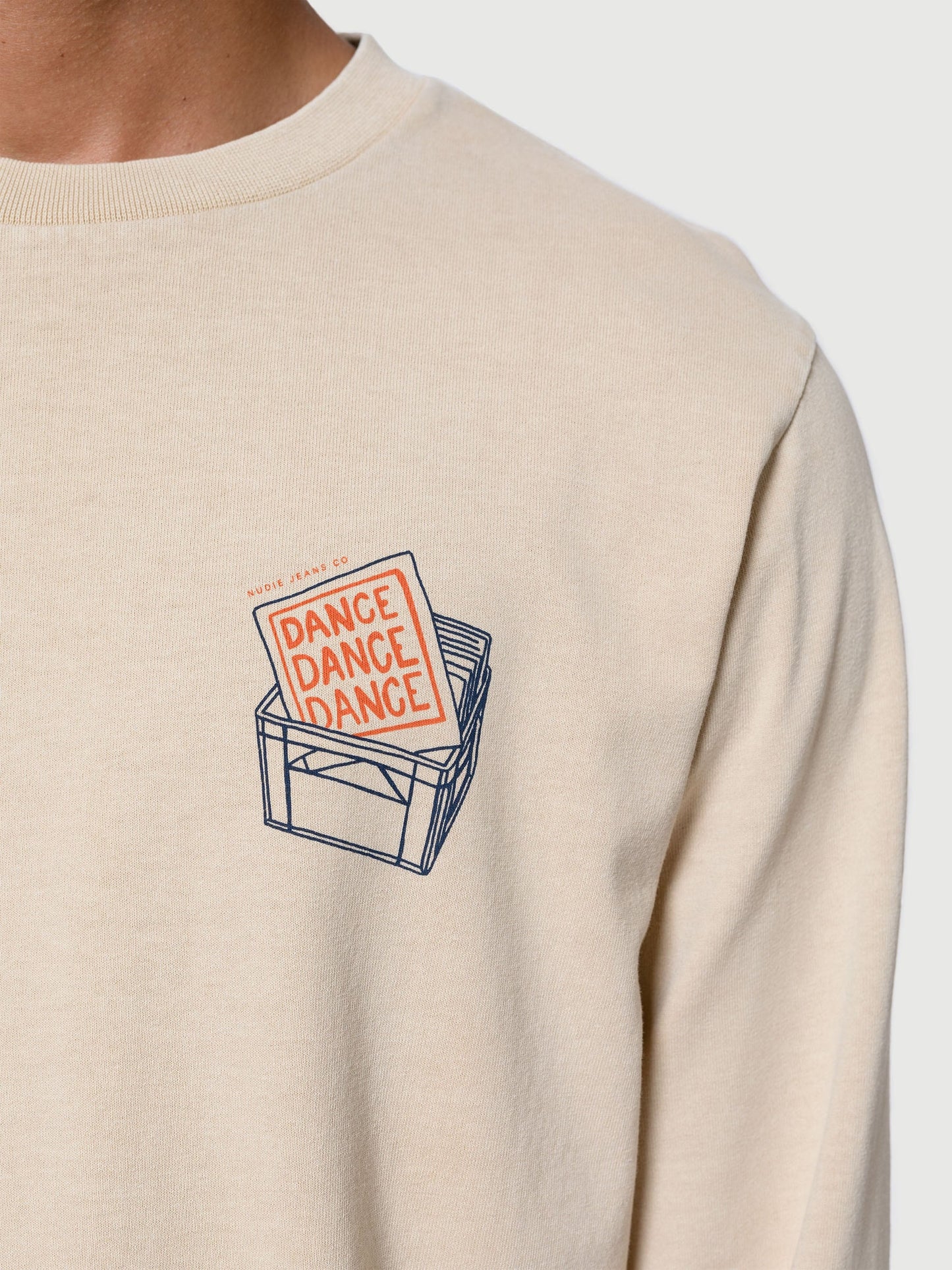 T-shirt manches longues épais écru en coton bio - rudi dance dance dance cream