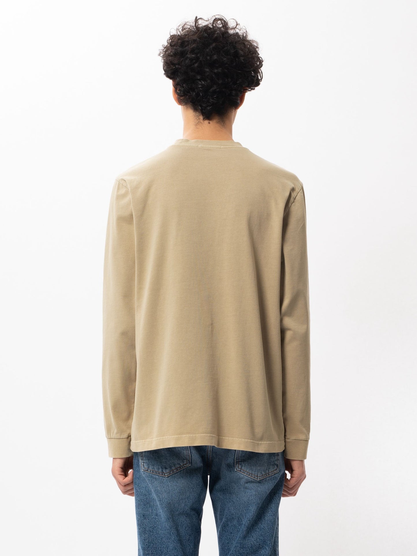 T-shirt manches longues à poche beige en coton bio - Rudi