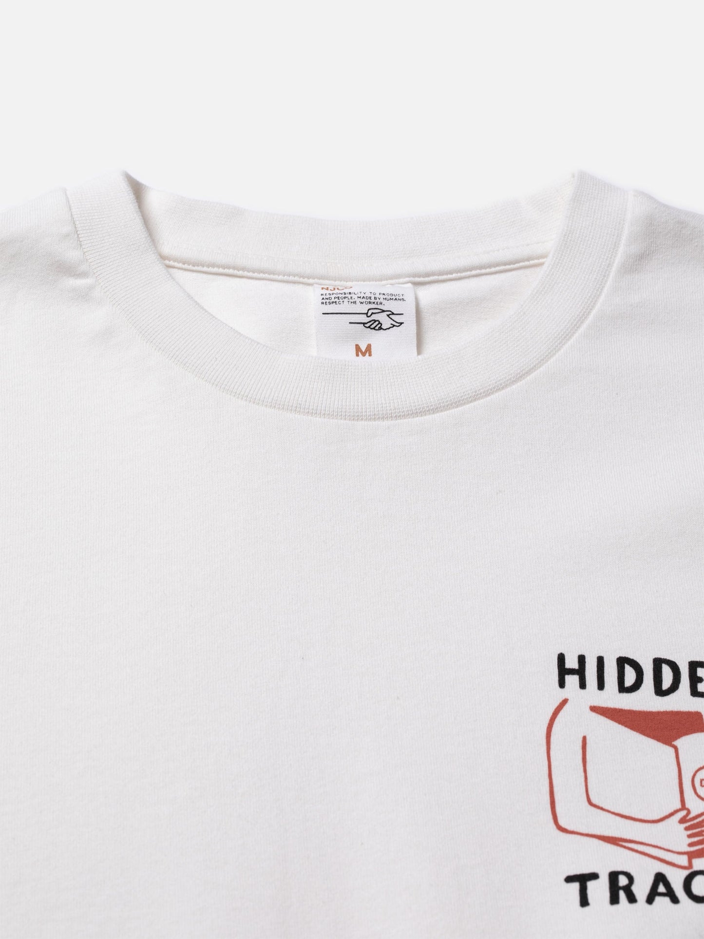 T-shirt manches longues en coton bio | blanc "rudi hidden tracks chalk white"