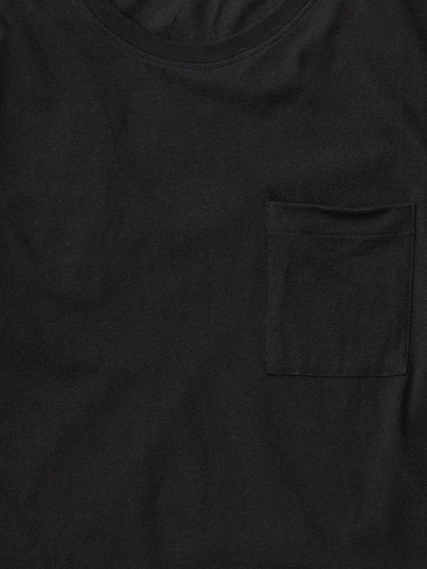 T-shirt manches longues à poche noir en coton bio - Rudi