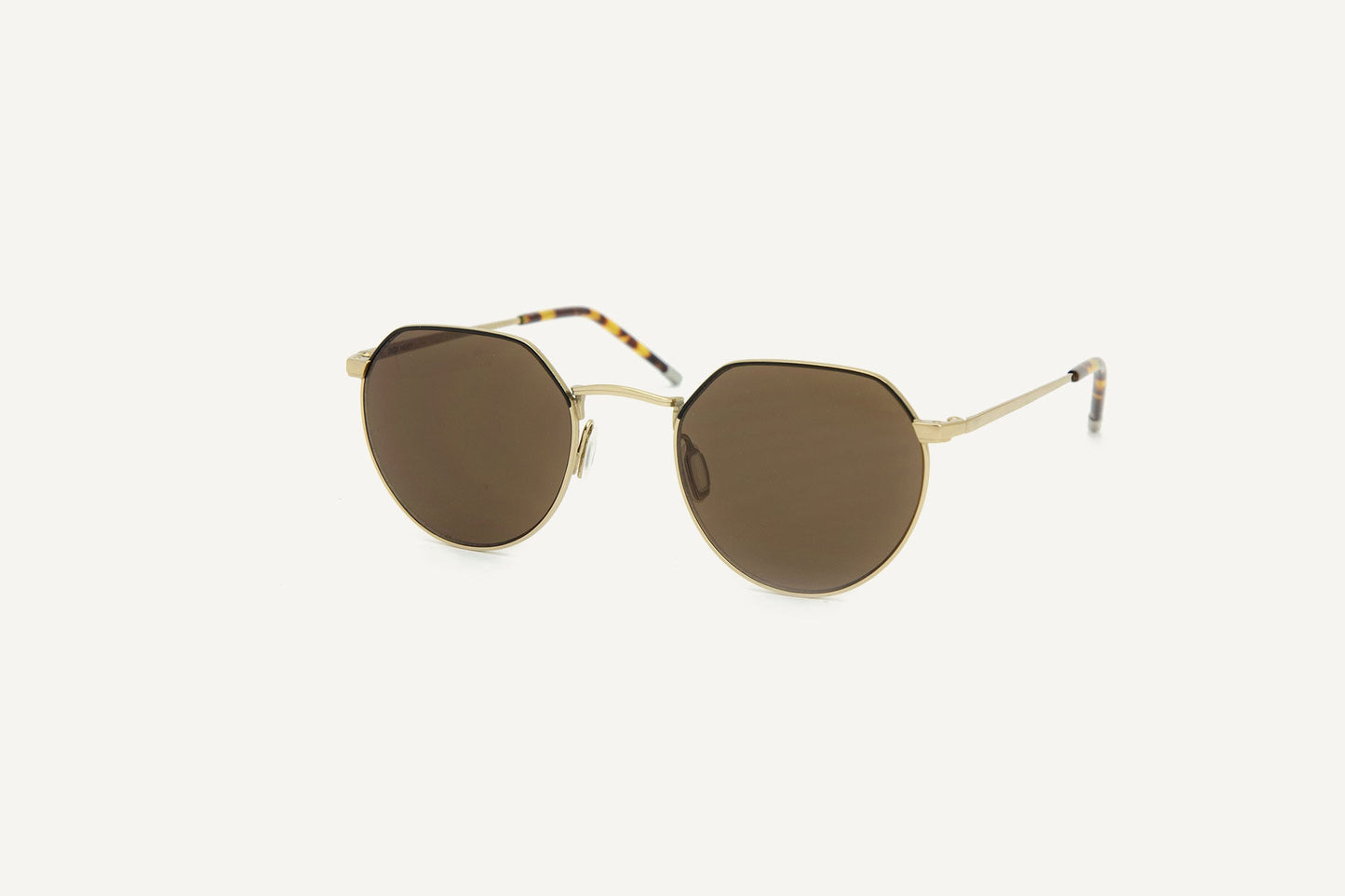 Lunettes de soleil en métal recyclé - Agadir Havana Shiny Gold