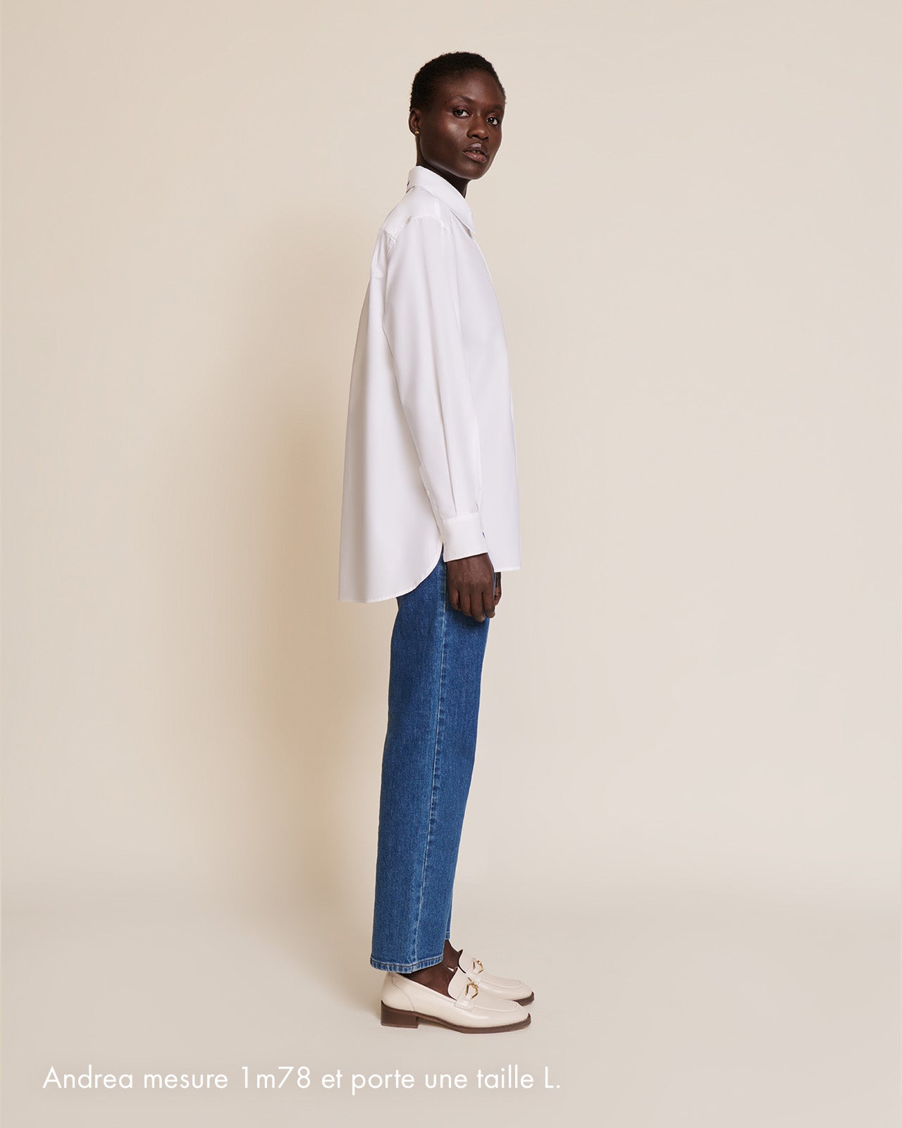 Chemise brodée en coton bio | blanc "chemise l'amour est déclaré blanche"