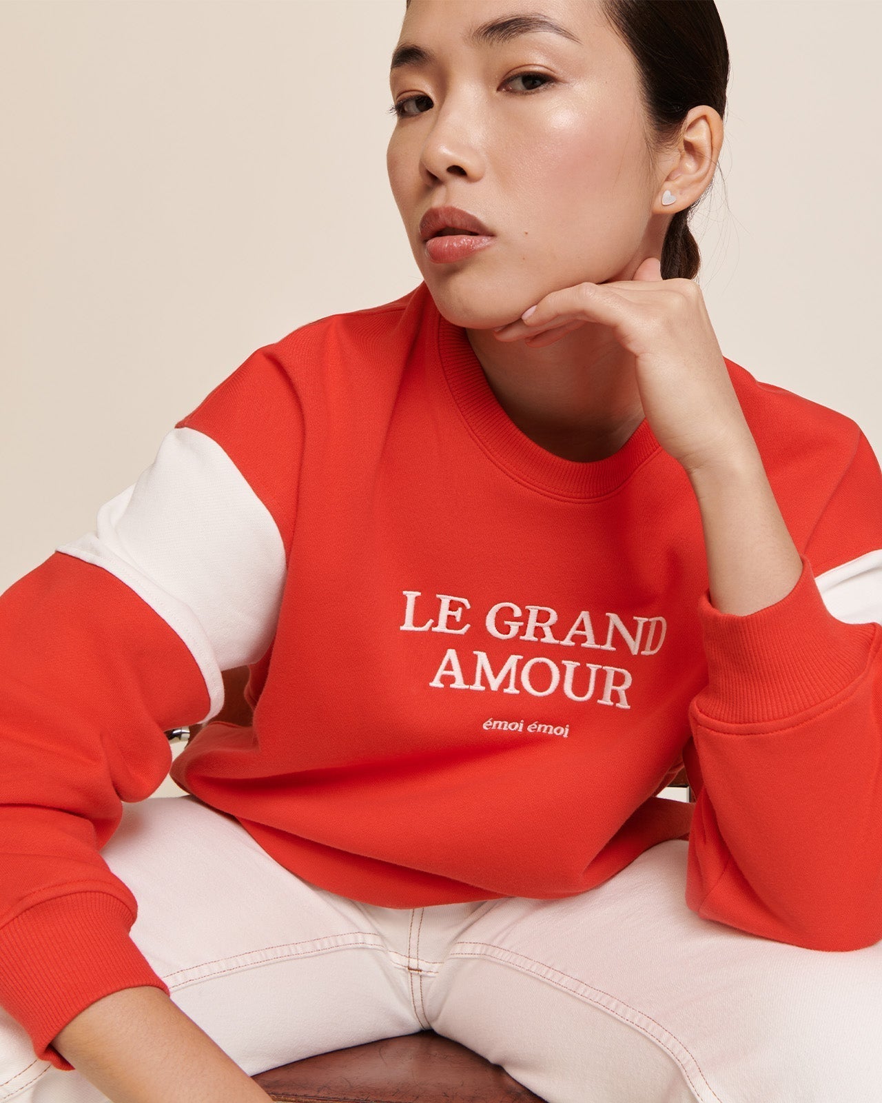Sweat en coton bio | rouge "sweat le grand amour rouge"