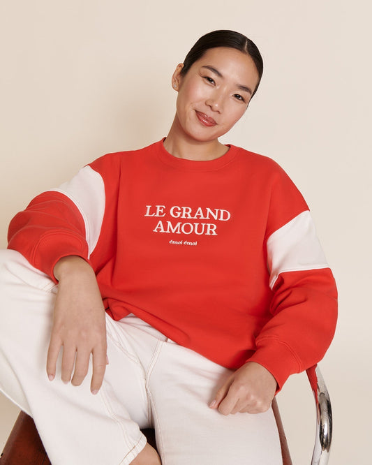 Sweat en coton bio | rouge "sweat le grand amour rouge"
