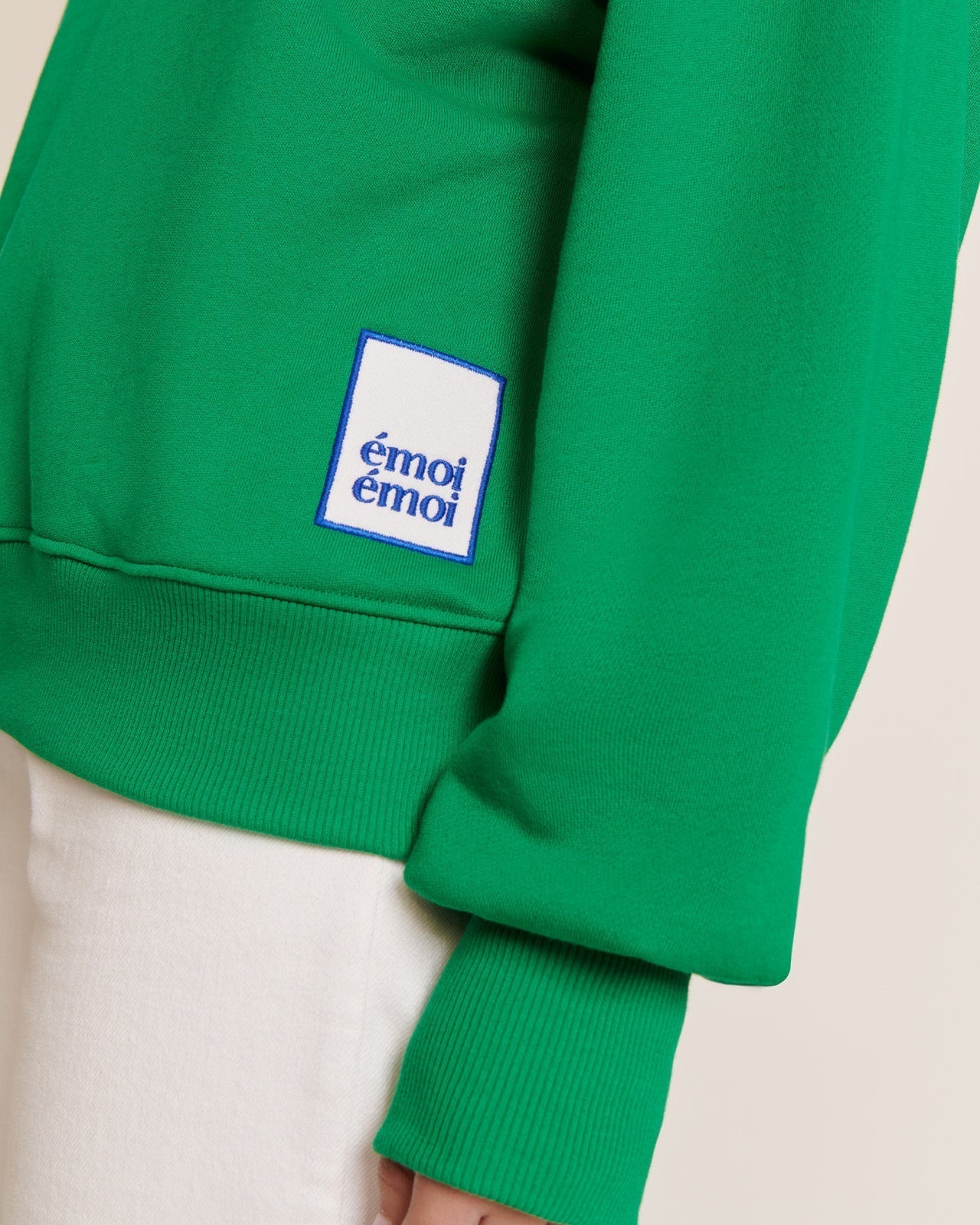 Sweat col zippé en coton bio | vert "sweat sunny t col zippé vert"