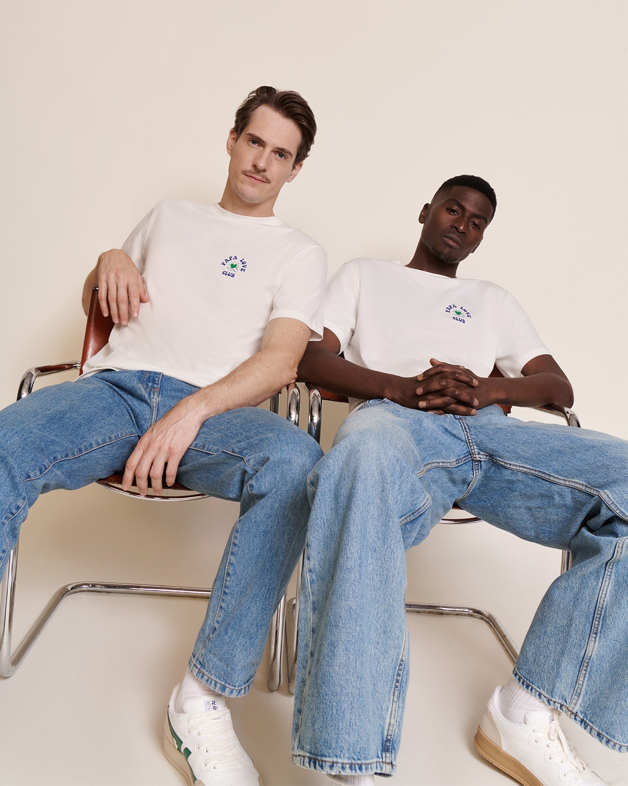 T-shirt en coton bio | blanc "t-shirt papa love club blanc"