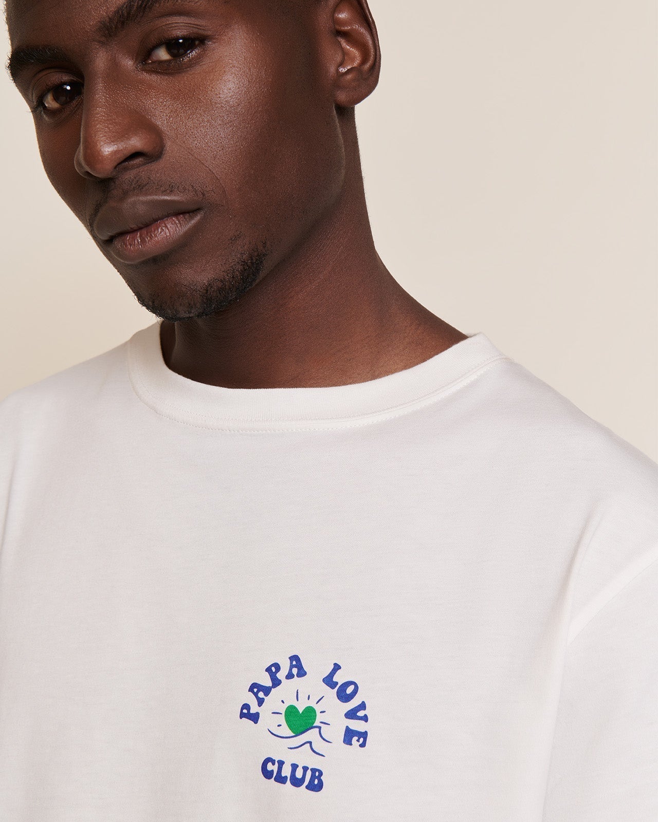 T-shirt en coton bio | blanc "t-shirt papa love club blanc"