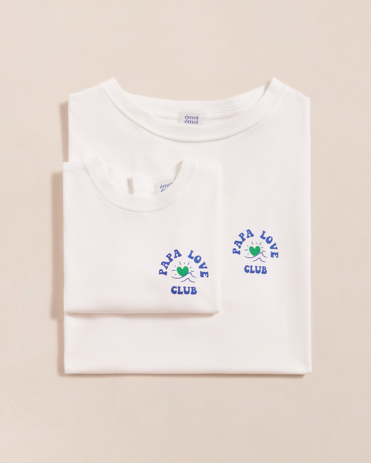 T-shirt en coton bio | blanc "t-shirt papa love club blanc"