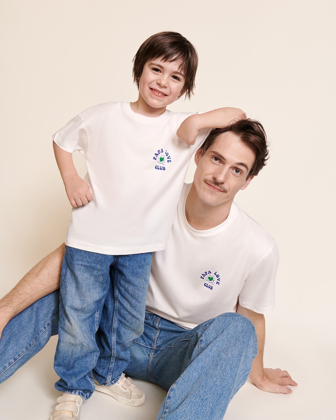 T-shirt en coton bio | blanc "t-shirt papa love club blanc"