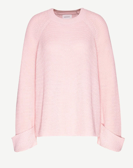 Pull en maille rose pâle en coton bio - Daliaa
