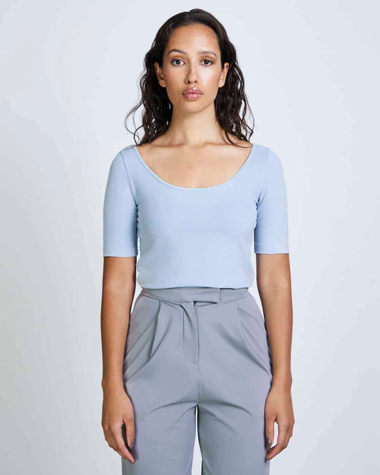 T-shirt bleu clair en coton bio - SCOOP
