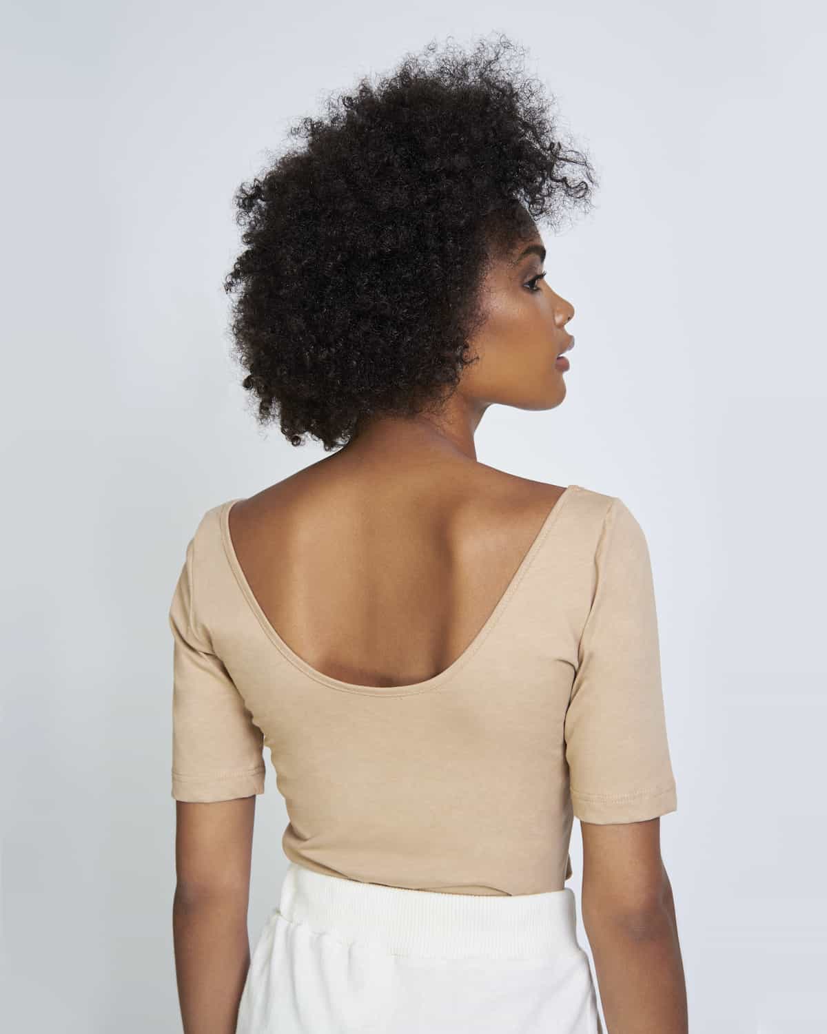 T-shirt beige en coton bio - SCOOP