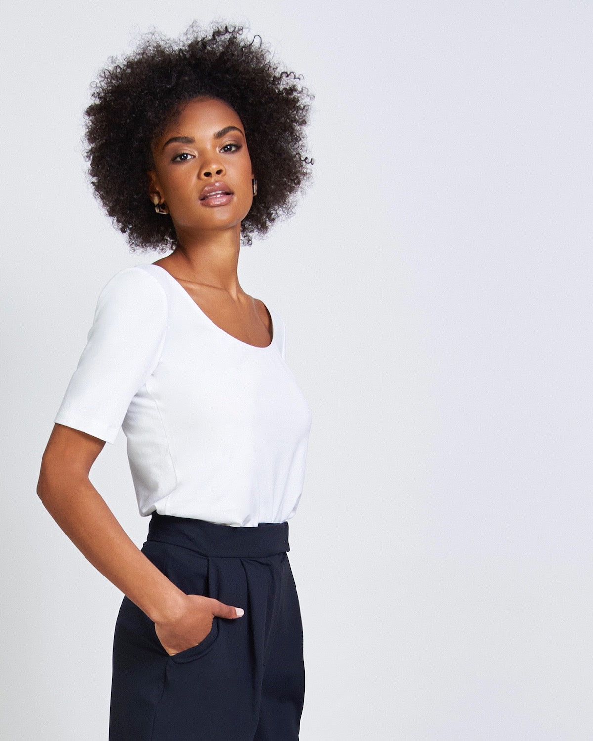 T-shirt blanc en coton bio - SCOOP