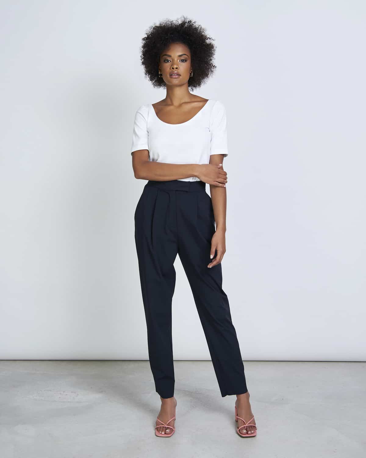 Pantalon cigarette noir en recyclé - maya