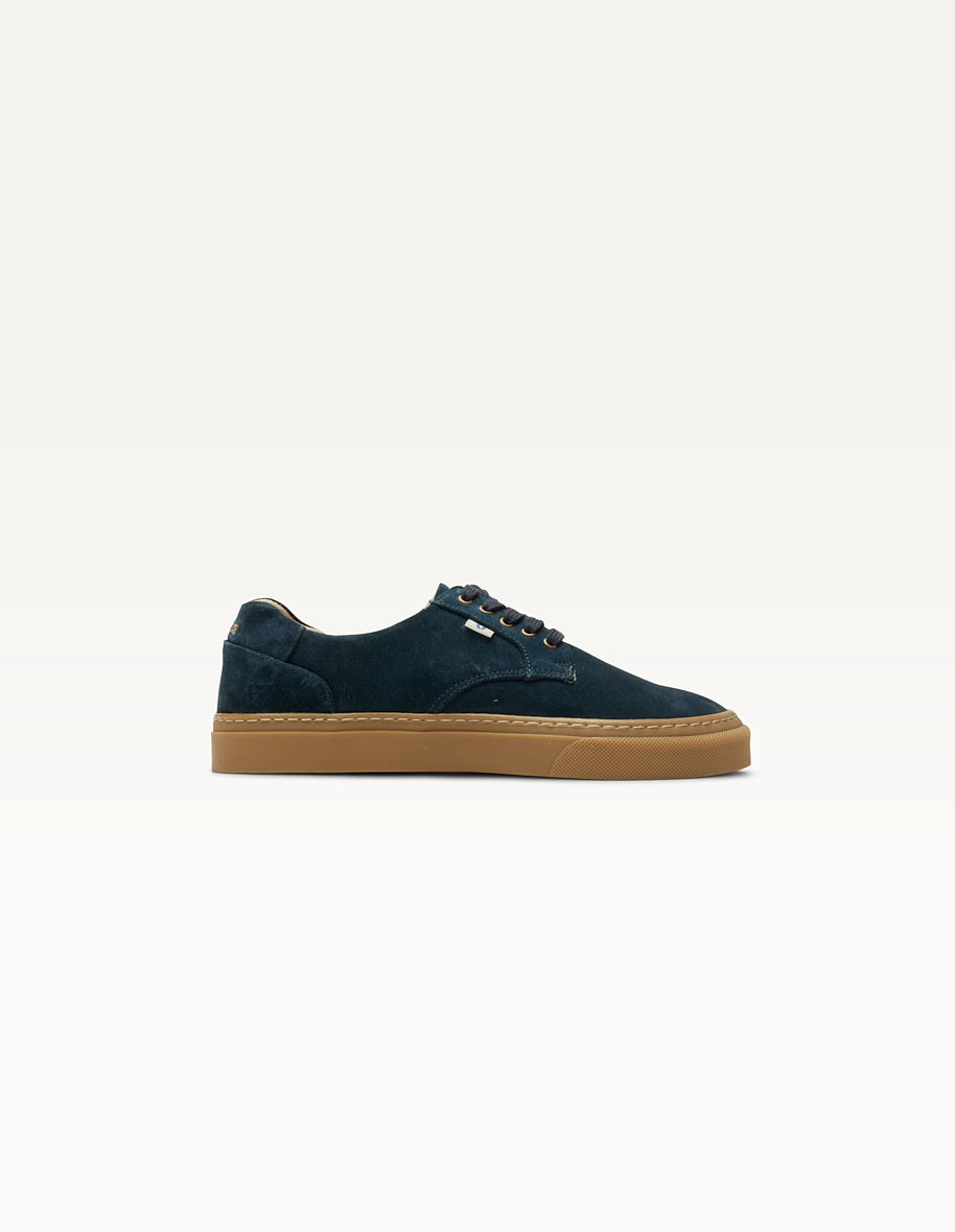 Baskets en cuir certifié | bleu "alexandre - bleu pétrole"