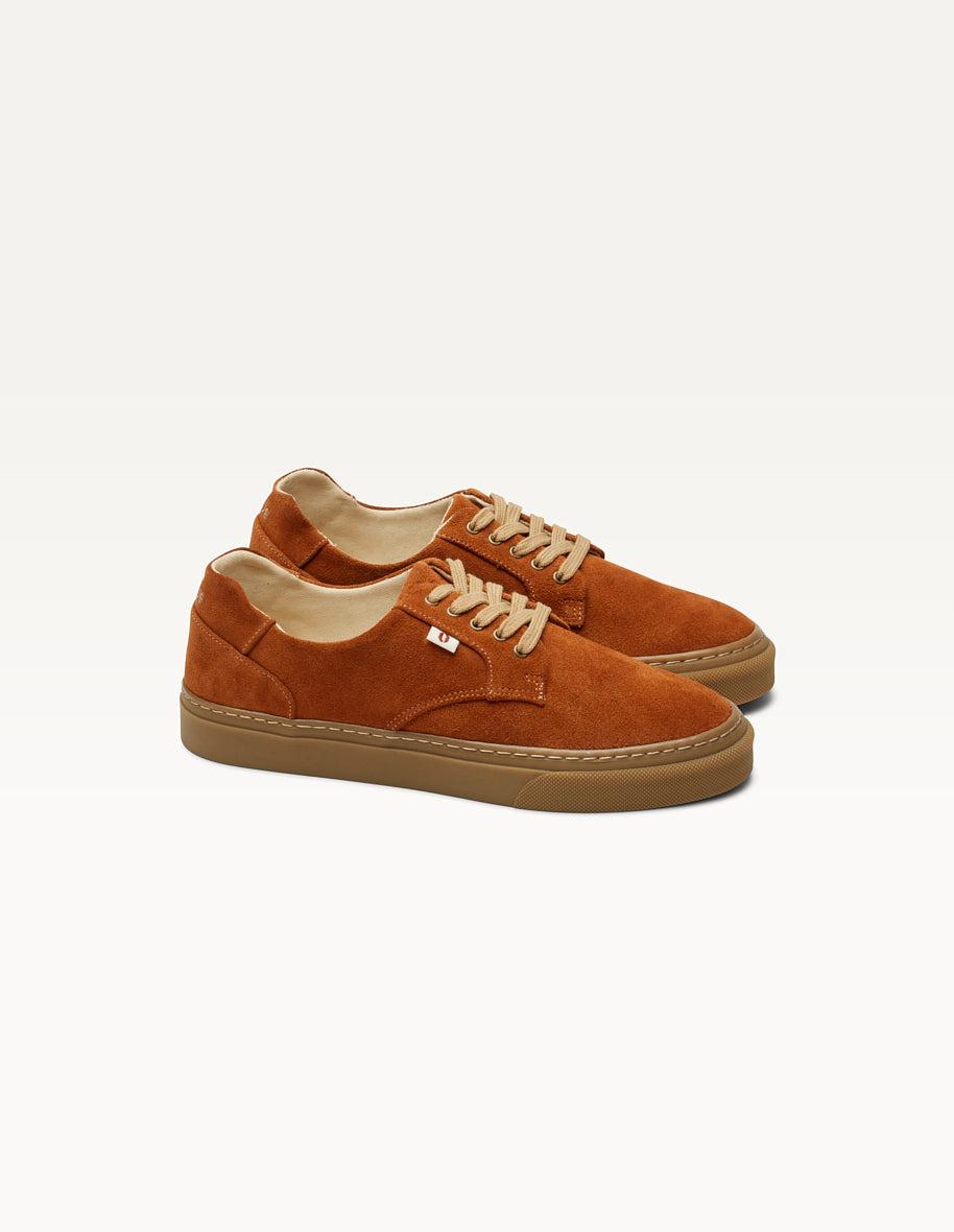 Baskets en cuir certifié | orange "alexandre - terracotta"