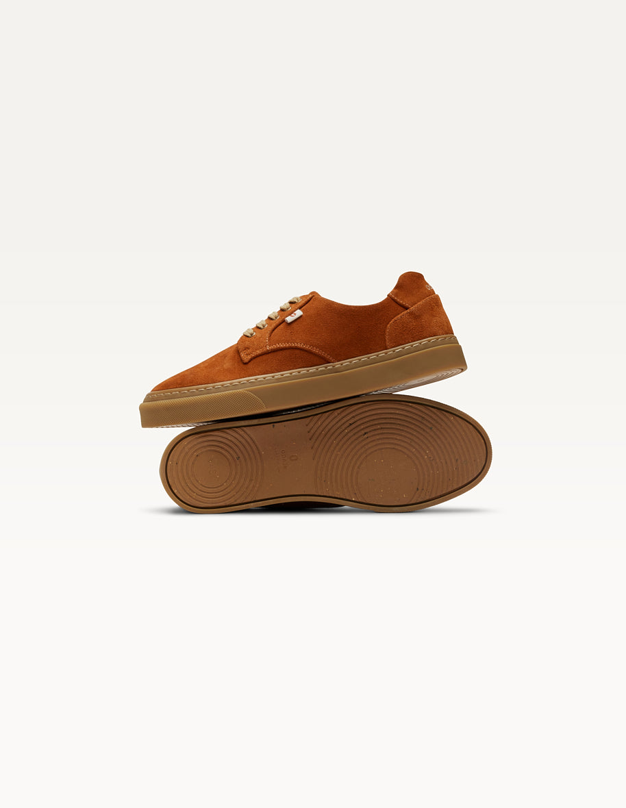 Baskets en cuir certifié | orange "alexandre - terracotta"