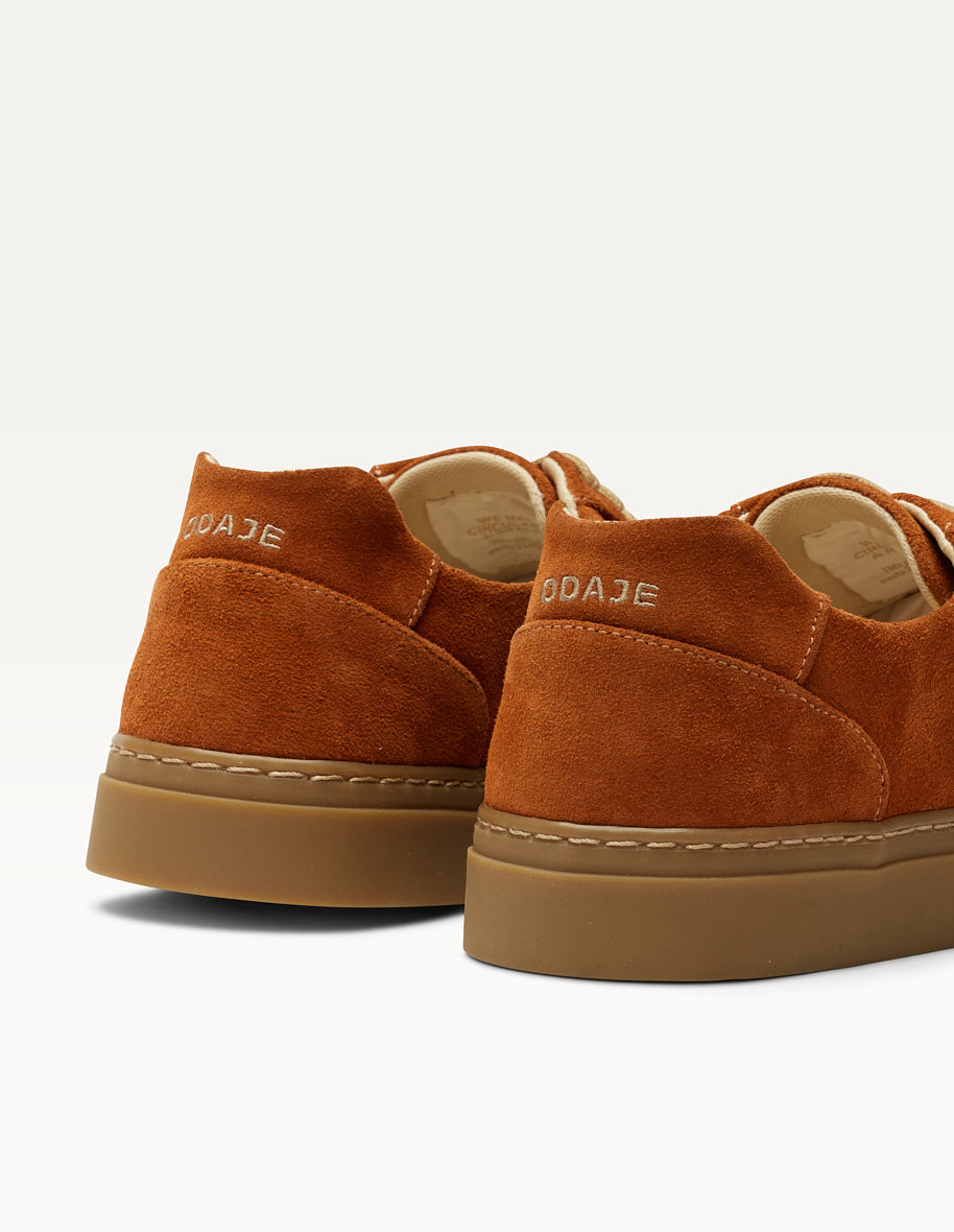 Baskets en cuir certifié | orange "alexandre - terracotta"