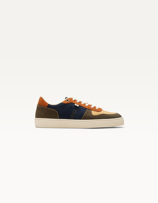 Baskets en cuir certifié | kaki beige noisette "arthur"