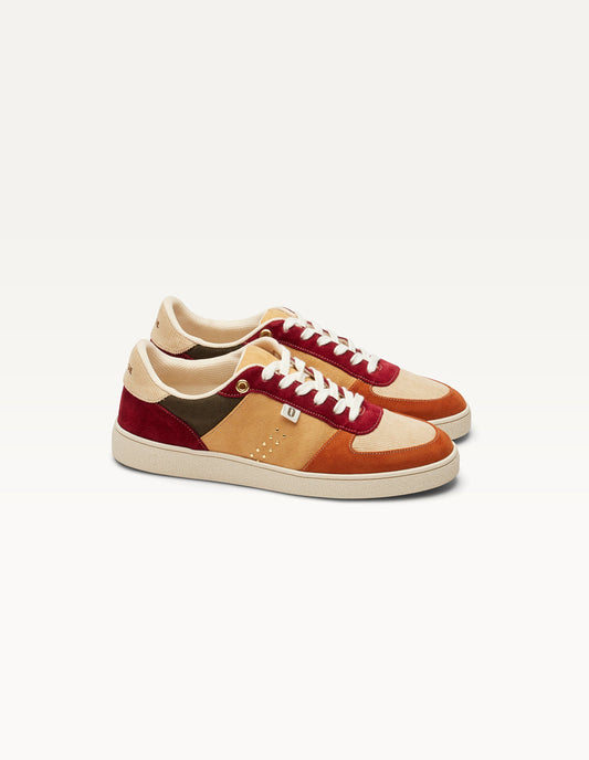 Baskets en cuir certifié | cognac crème bordeaux "marie"