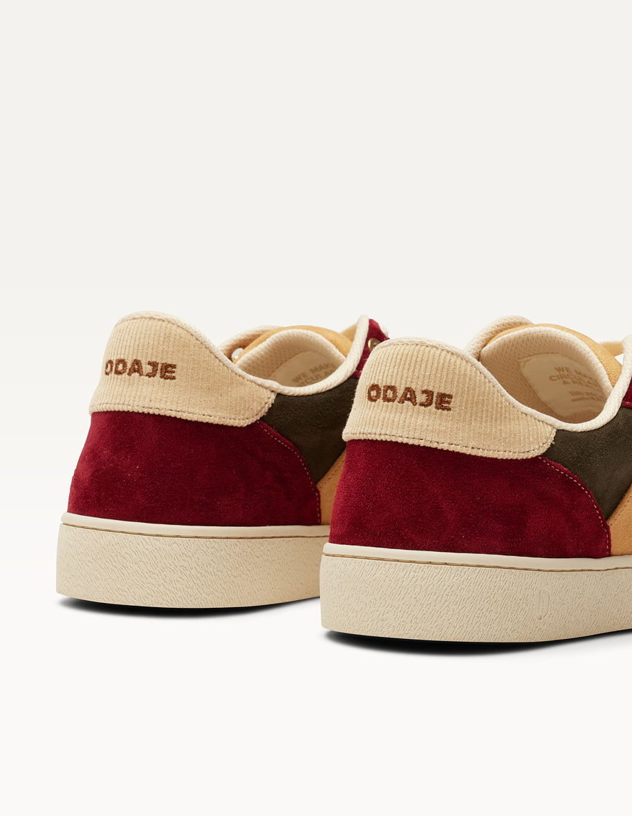 Baskets en cuir certifié | cognac crème bordeaux "marie"